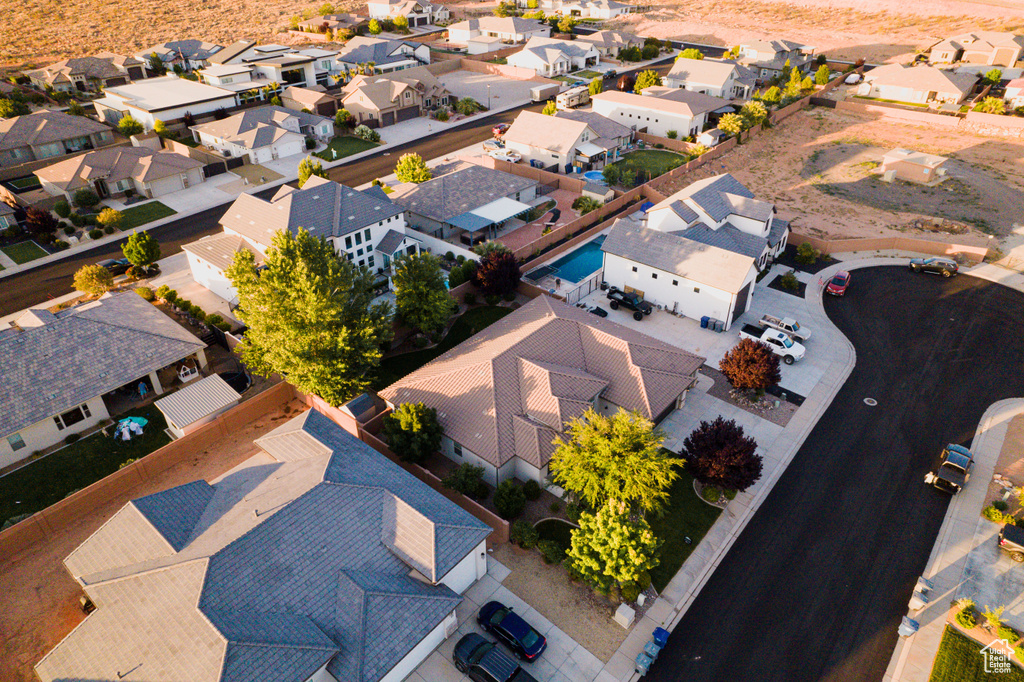 Aerial view of residential area