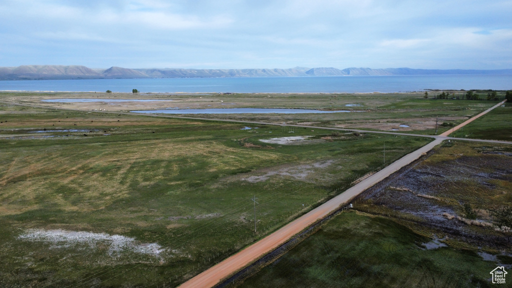 Water view with a mountainous background