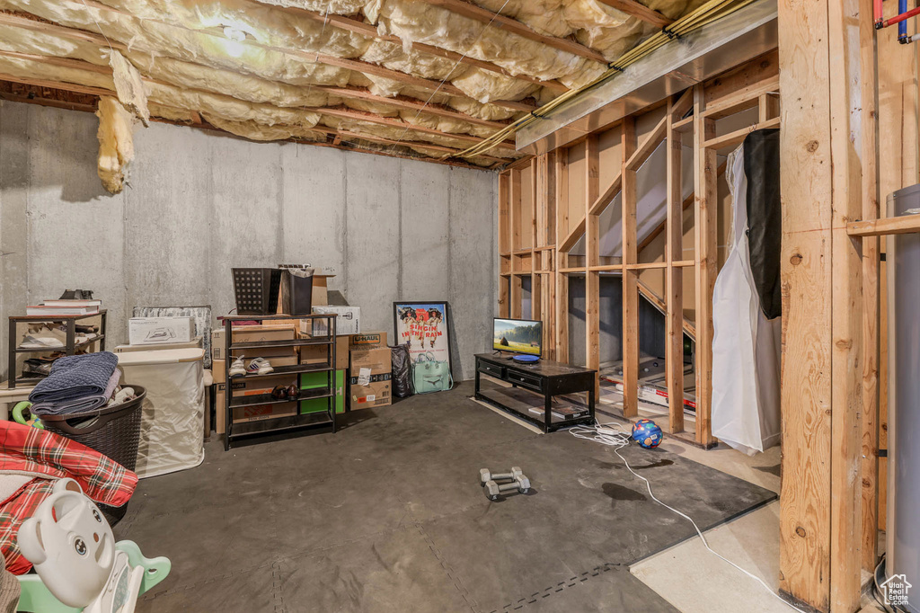 View of unfinished basement