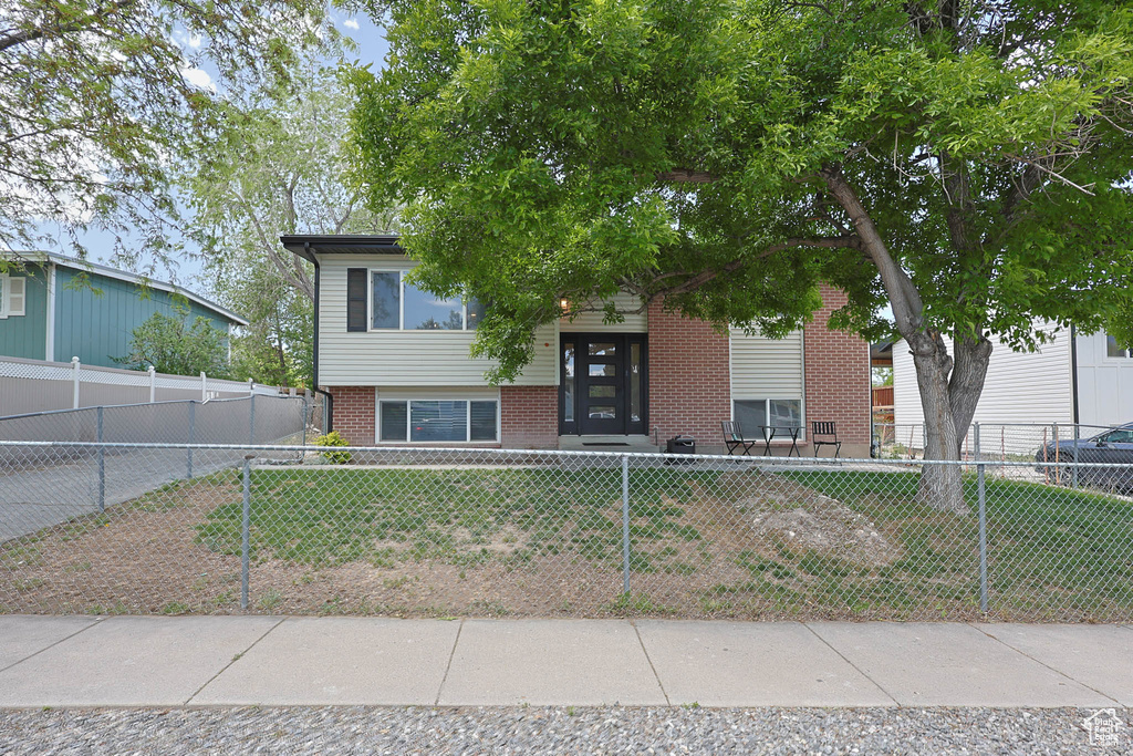 View of front of home with brick siding