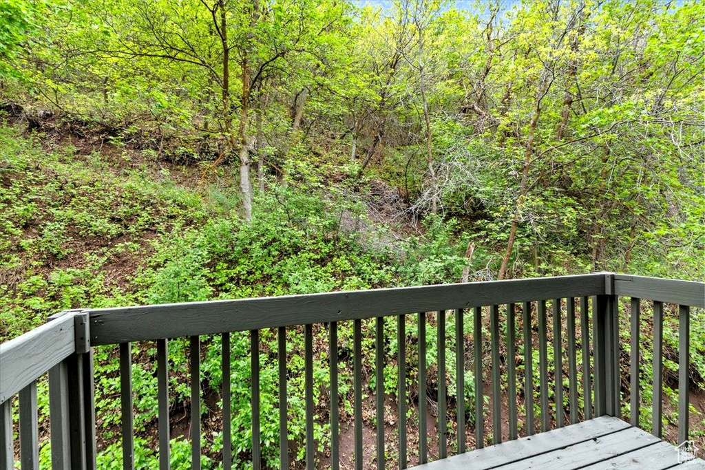 Deck with a view of trees