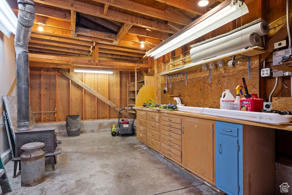 View of unfinished basement