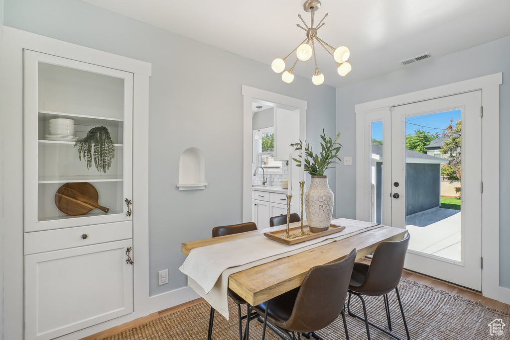 Dining room featuring a chandelier