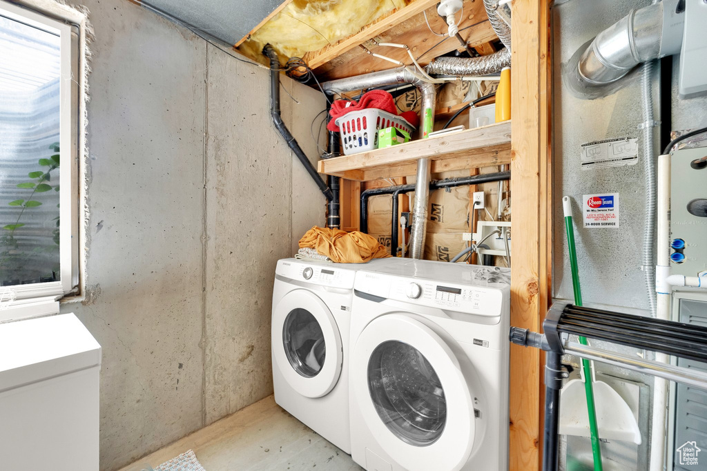Laundry area with washing machine and dryer