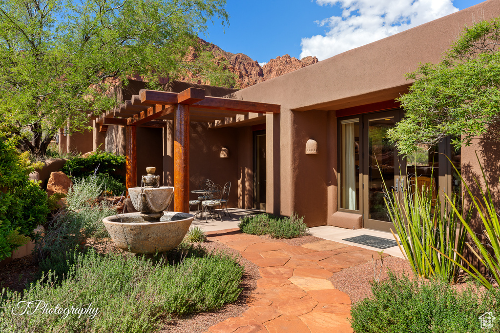View of patio / terrace with a pergola