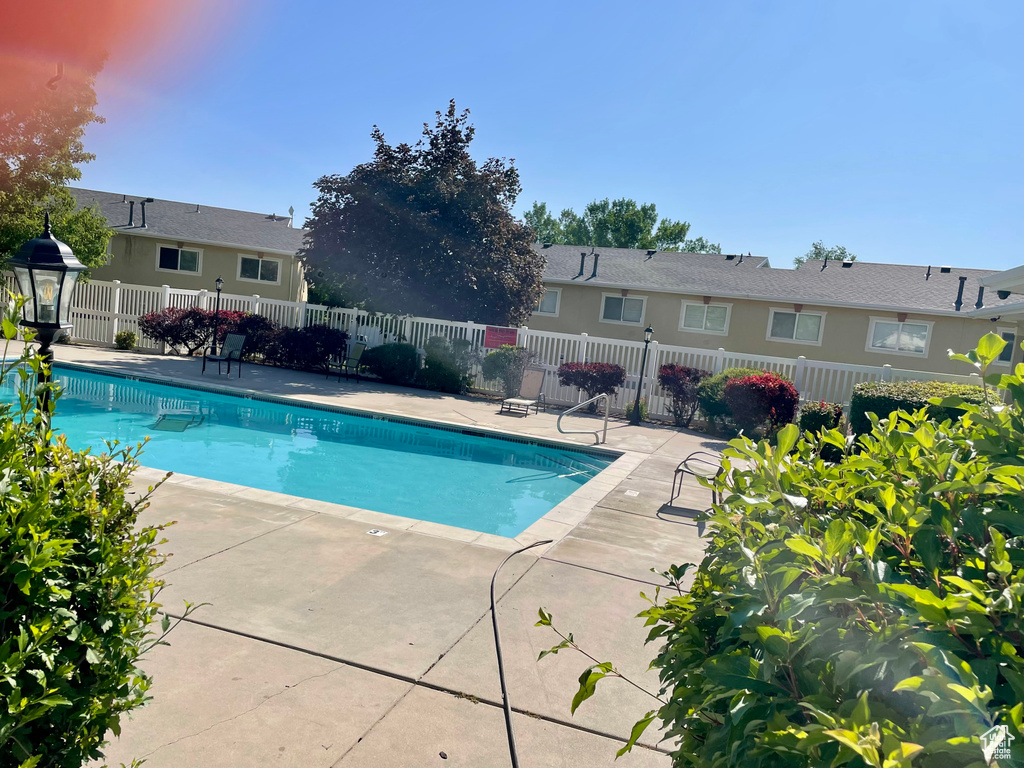 View of pool featuring a patio