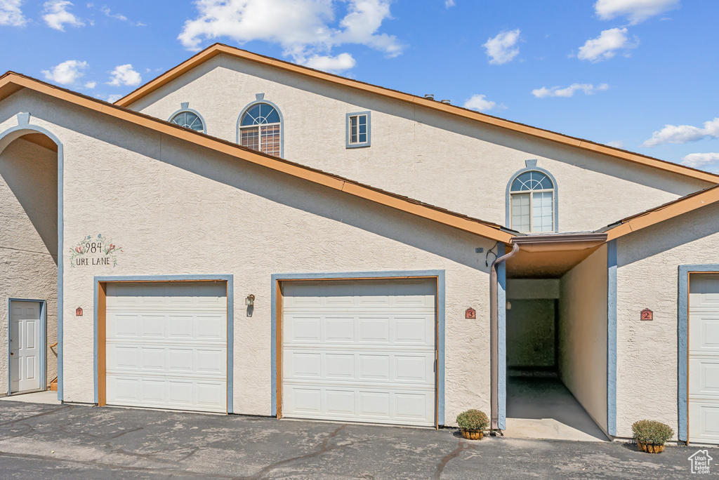 Garage with driveway