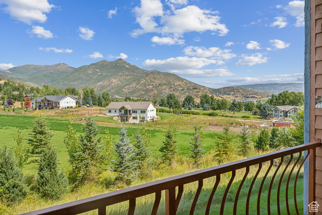 Mountain view with rural landscape