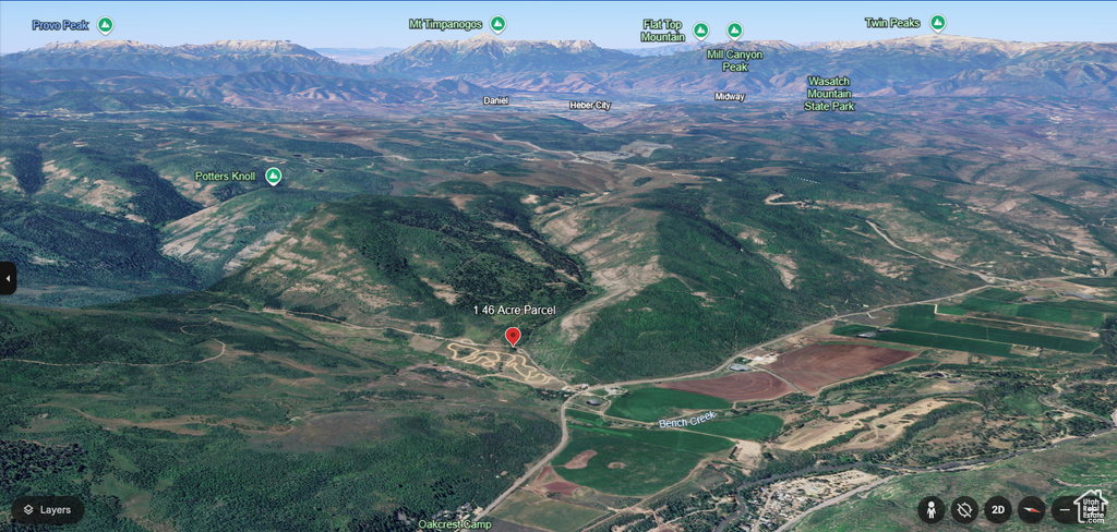 Aerial map of property and surrounding area