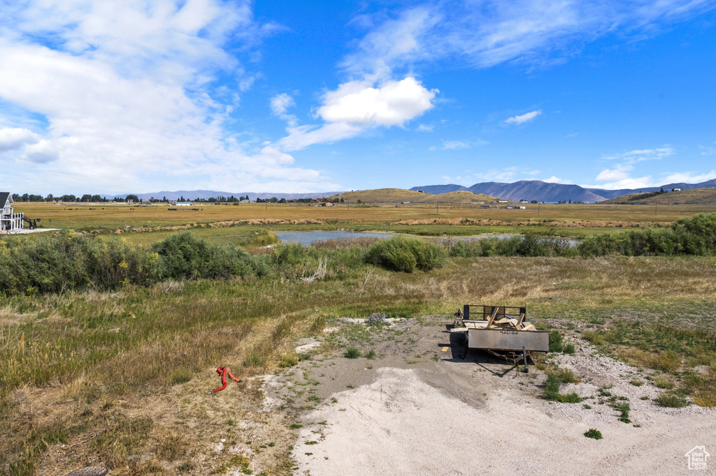 View of mountain background with rural landscape
