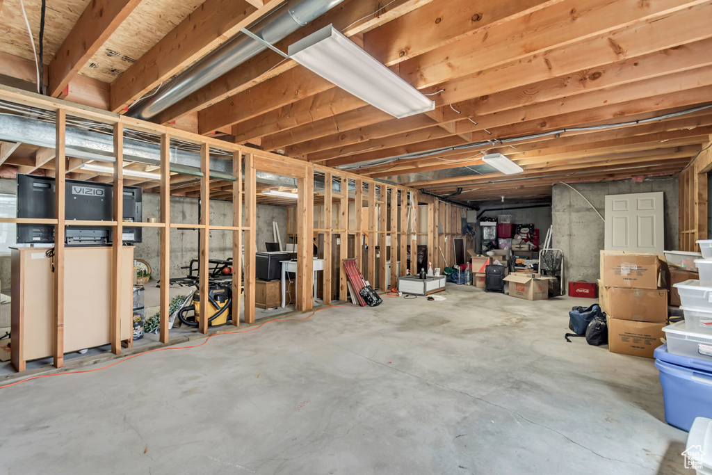 View of unfinished basement