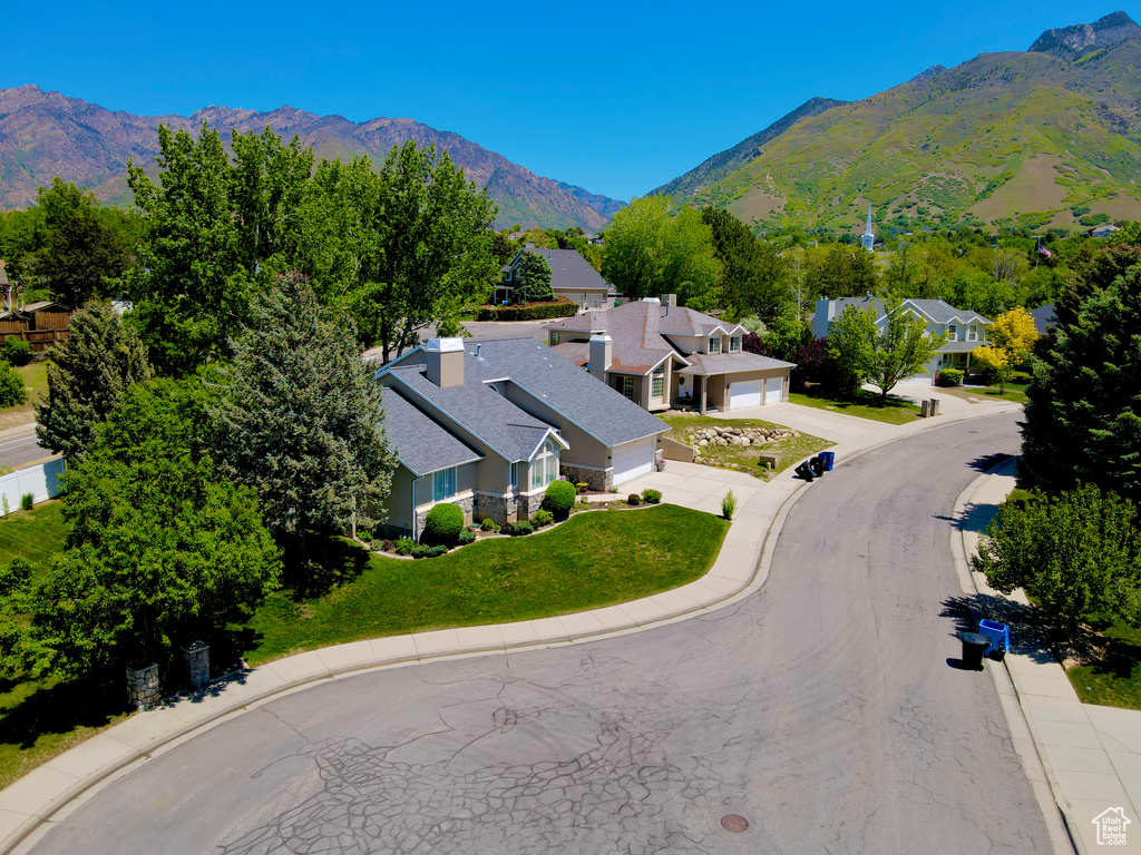 Mountain view with nearby suburban area
