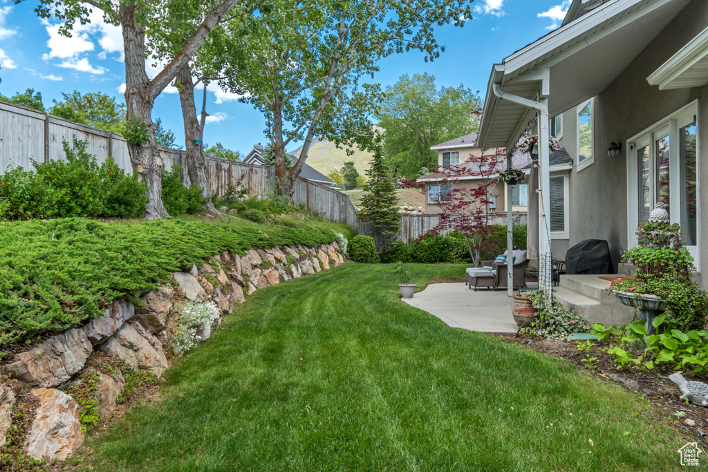 View of yard featuring a patio