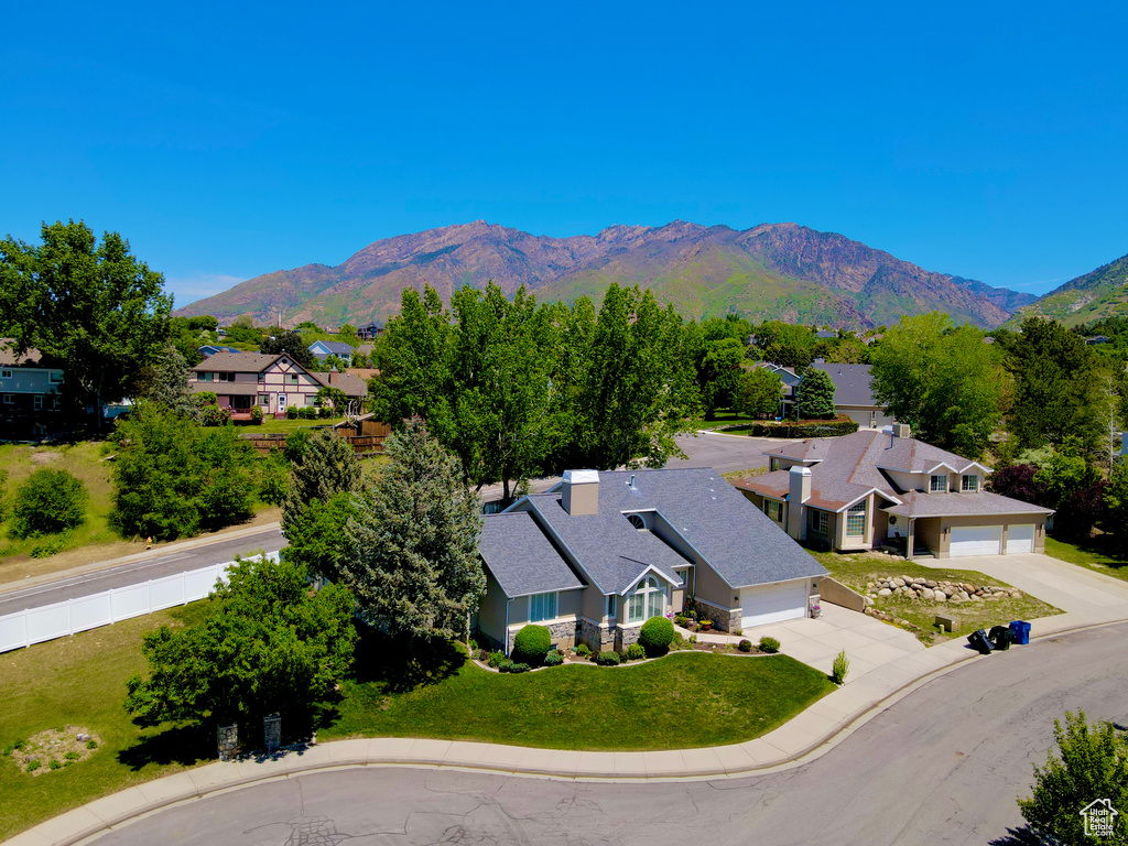 Mountain view featuring nearby suburban area