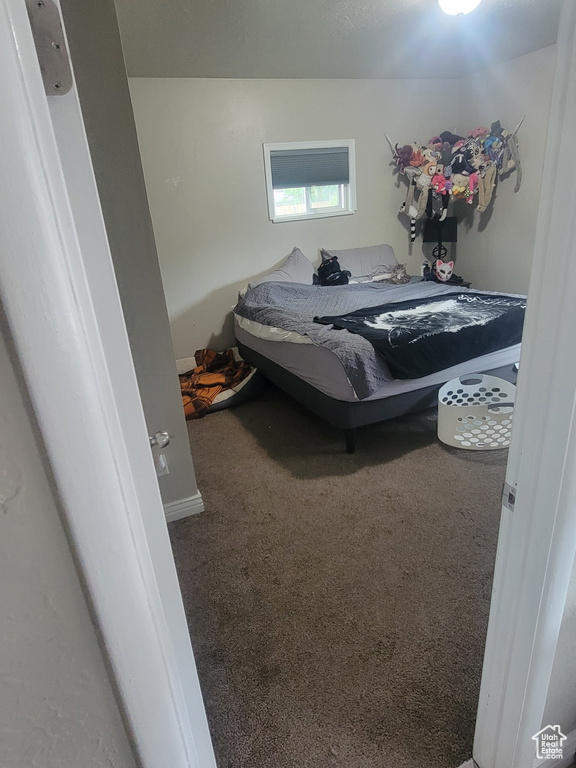 Bedroom with carpet