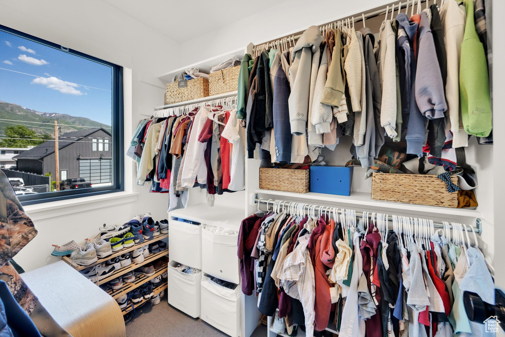 View of walk in closet