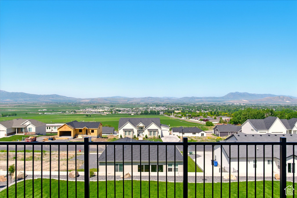 Mountain view featuring nearby suburban area