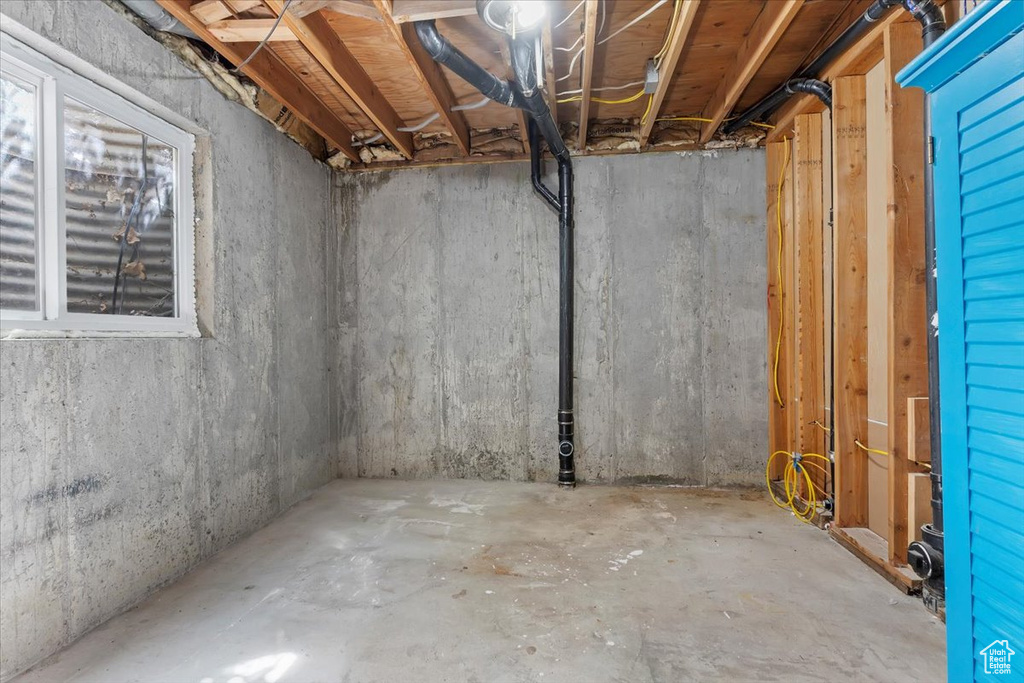 View of unfinished basement