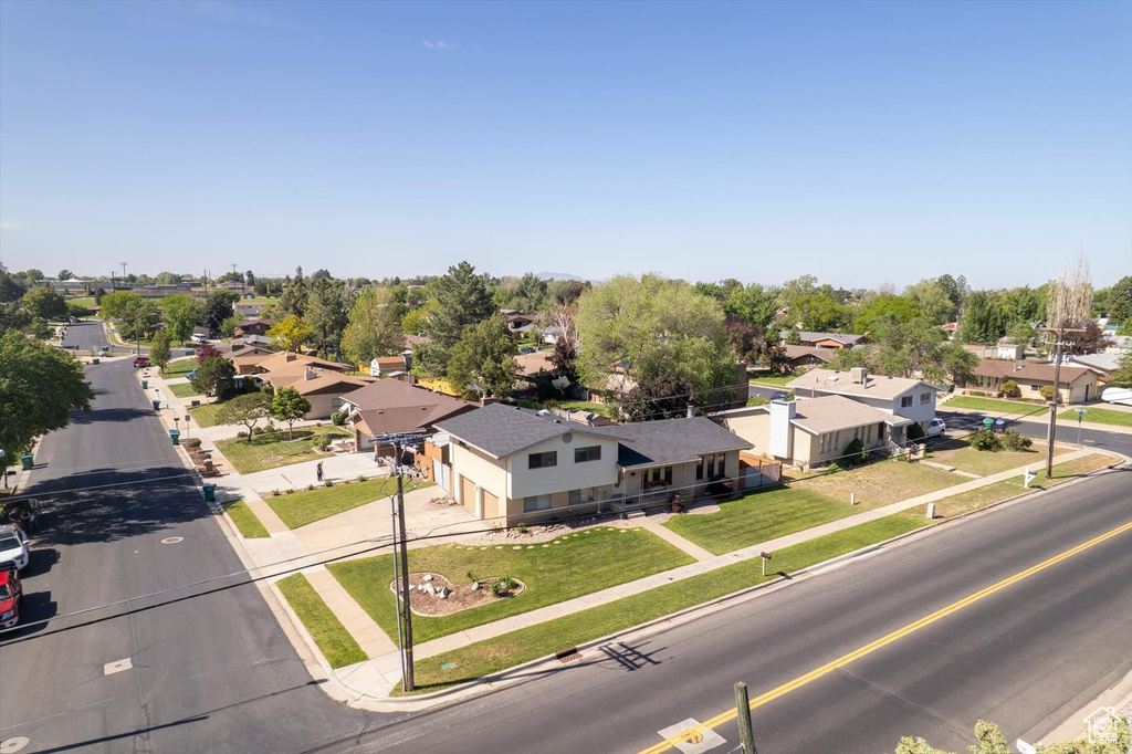 Aerial view of residential area