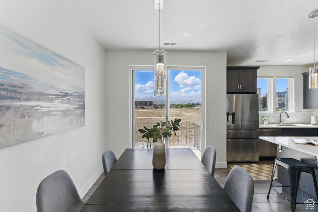 Dining area with baseboards
