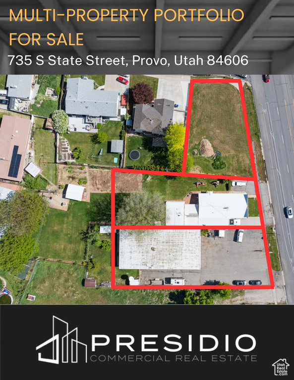 Aerial map of property and surrounding area