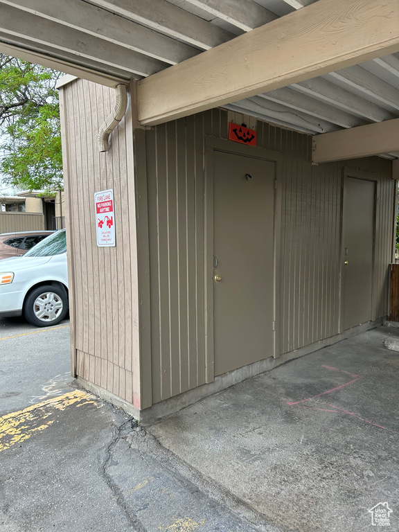 View of garage