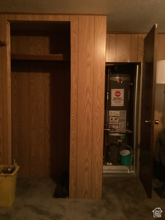 Closet with gas water heater