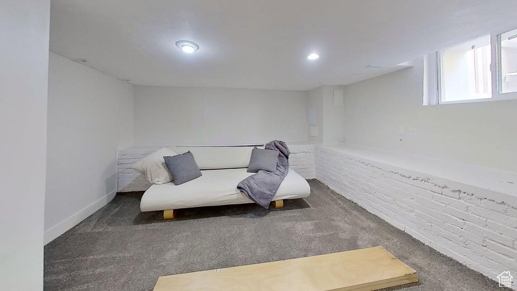 Living area featuring carpet floors