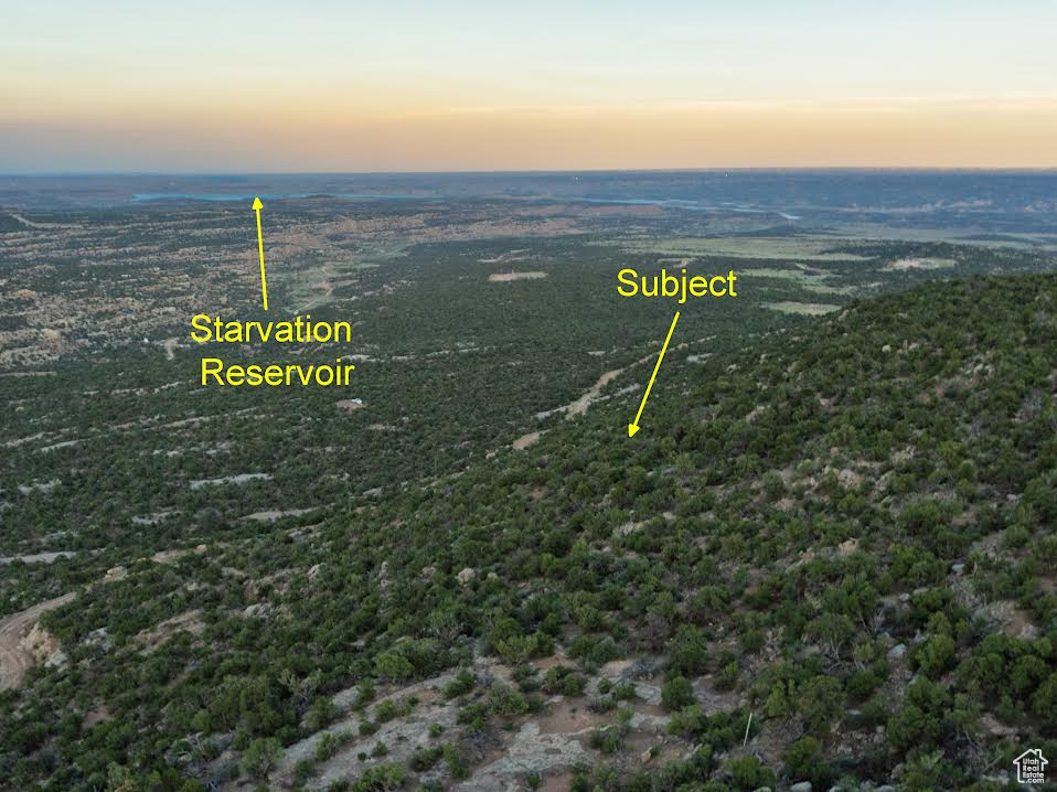 View of aerial view at dusk