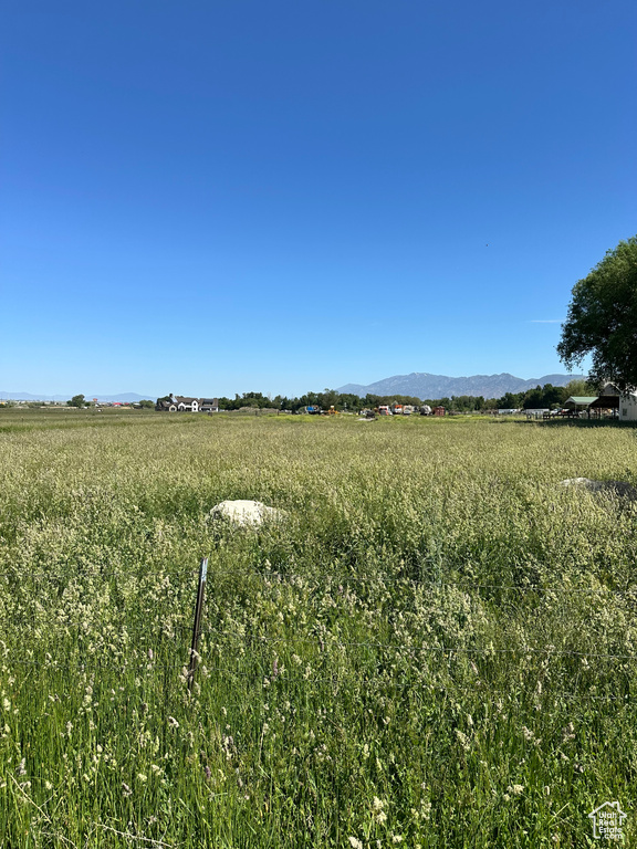 View of yard featuring a rural view and a mountain view