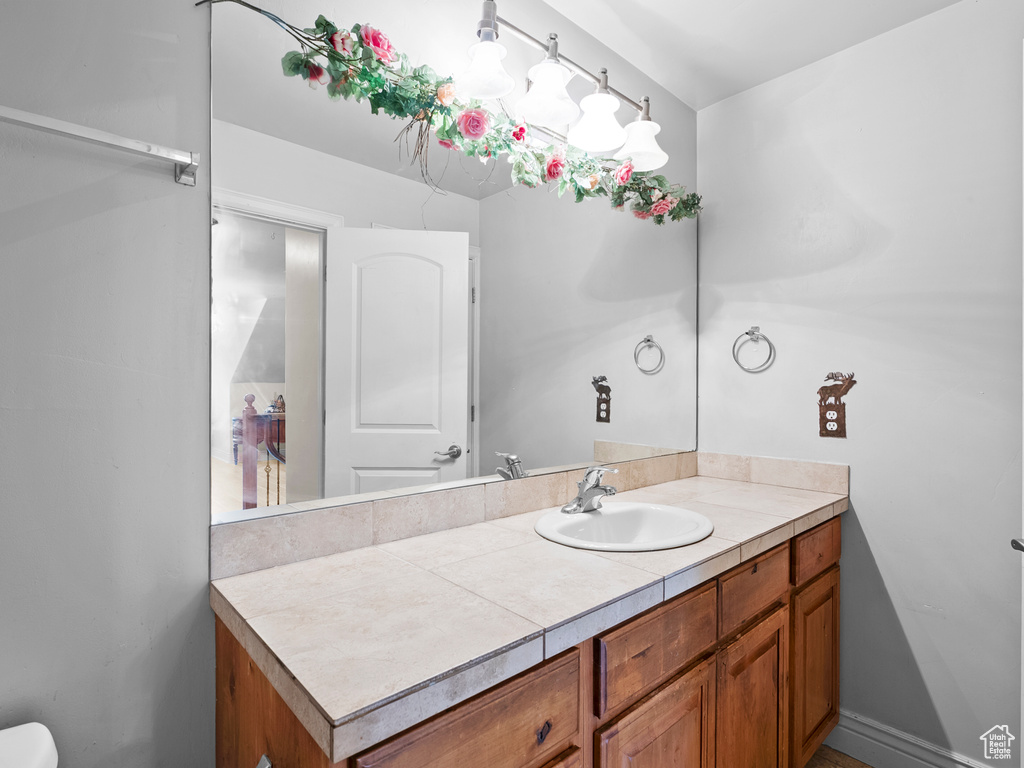 Bathroom featuring vanity