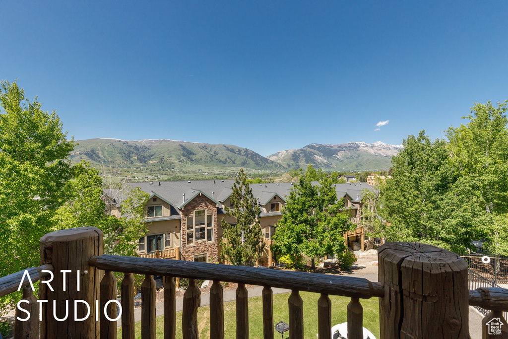 Mountain view with nearby suburban area