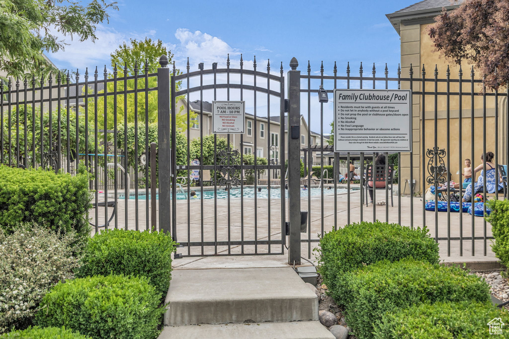 Gate with a community pool