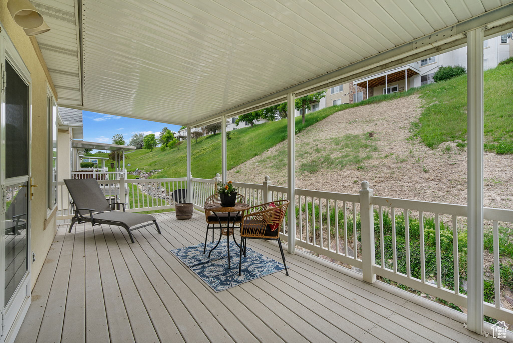 View of wooden deck