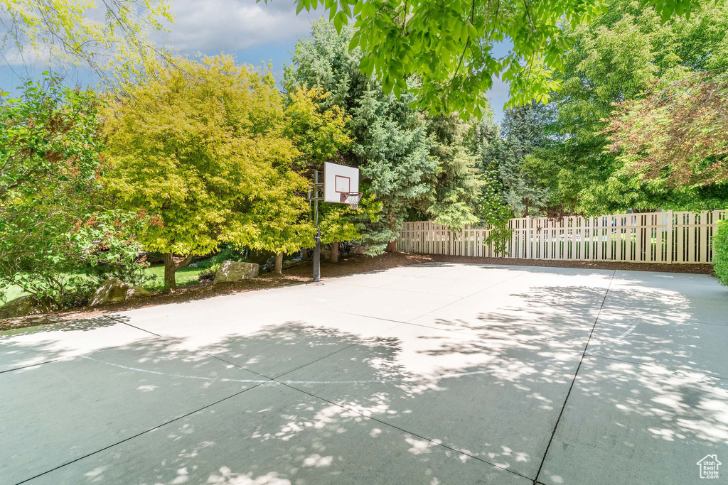 View of basketball court featuring basketball court