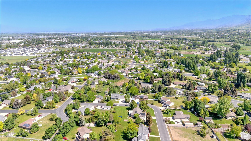 Bird's eye view of a mountain backdrop