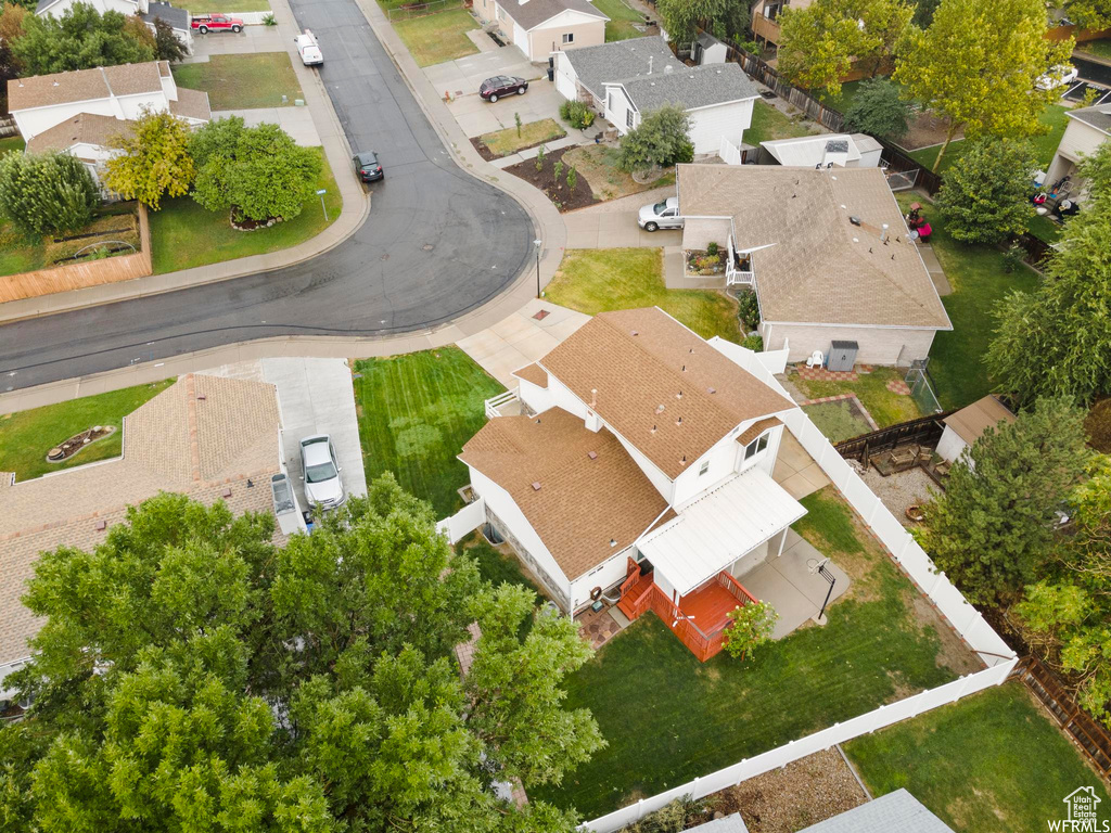Aerial view of residential area