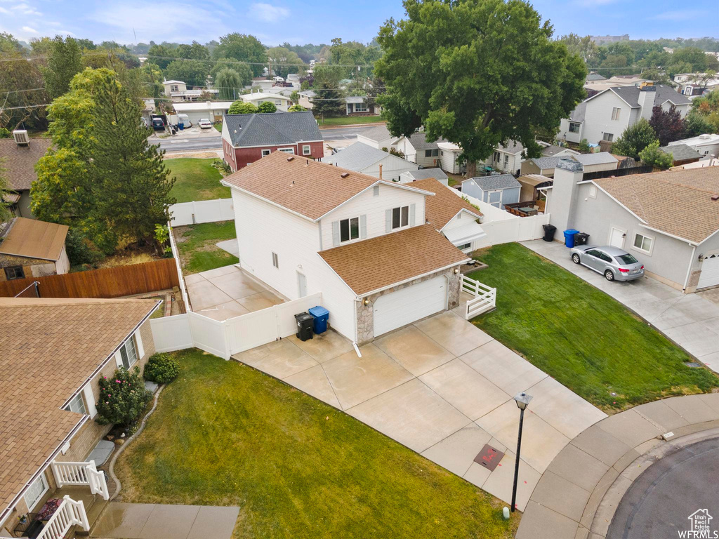 Aerial view of residential area