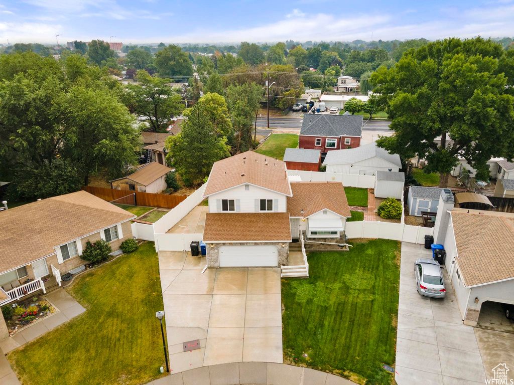 Aerial view of residential area