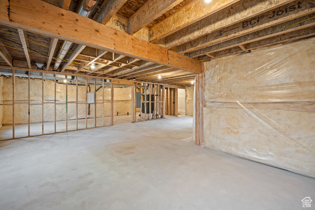 View of unfinished basement