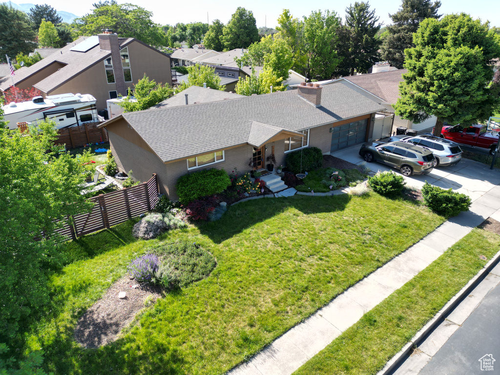 Aerial view of residential area