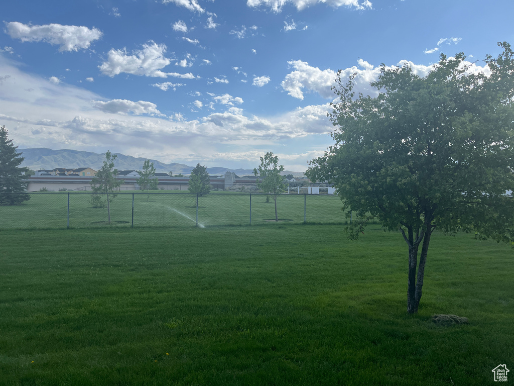 View of yard with a mountain view and a rural view