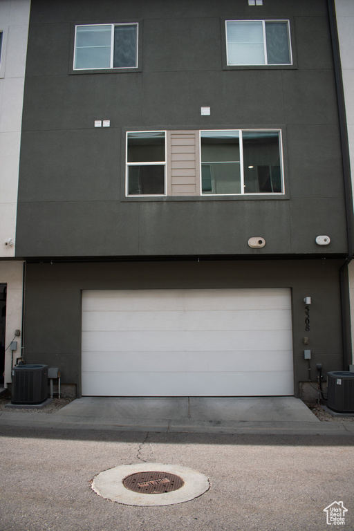 View of front of home with a garage