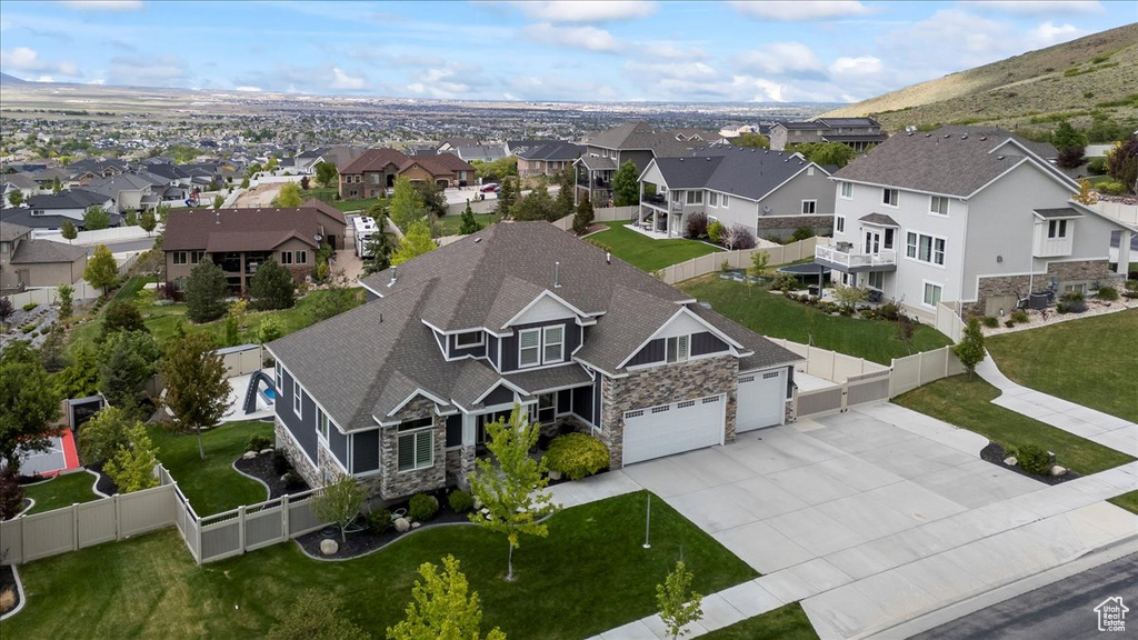 Aerial view of residential area