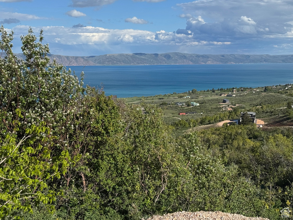 Water view featuring a mountainous background