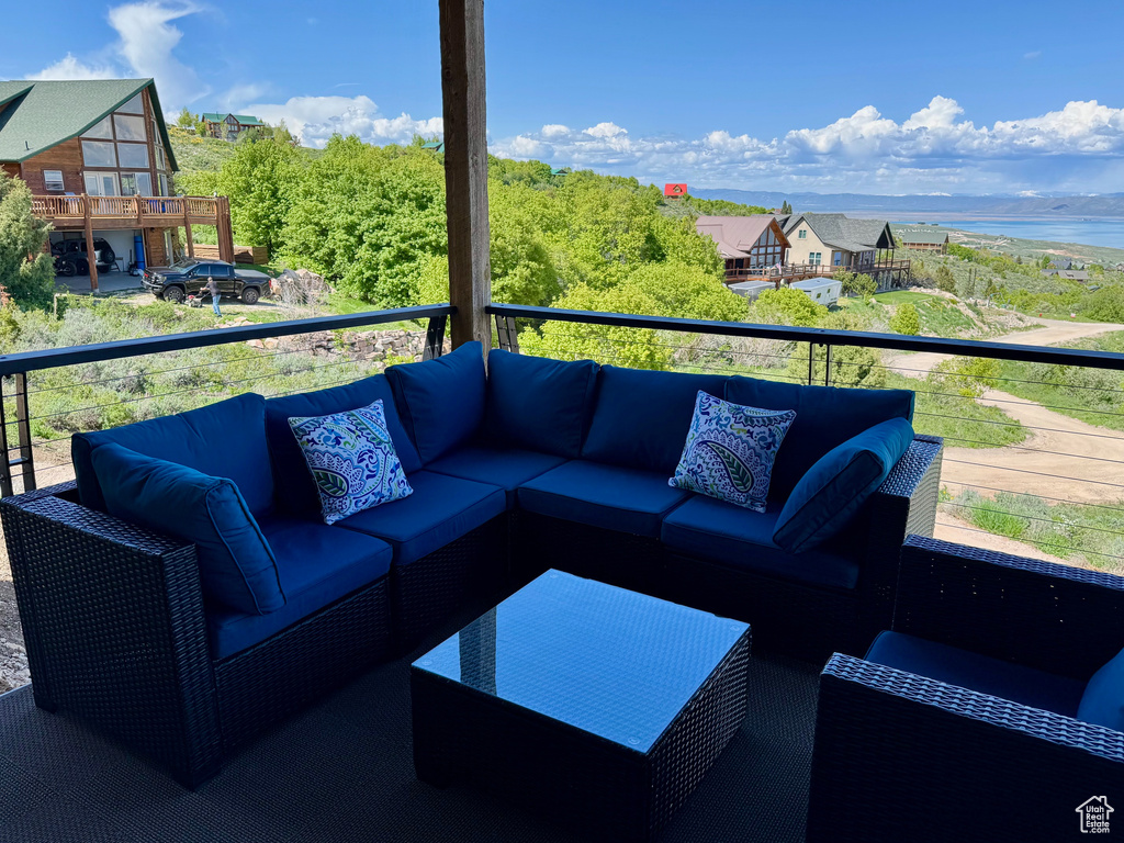 Balcony with an outdoor living space