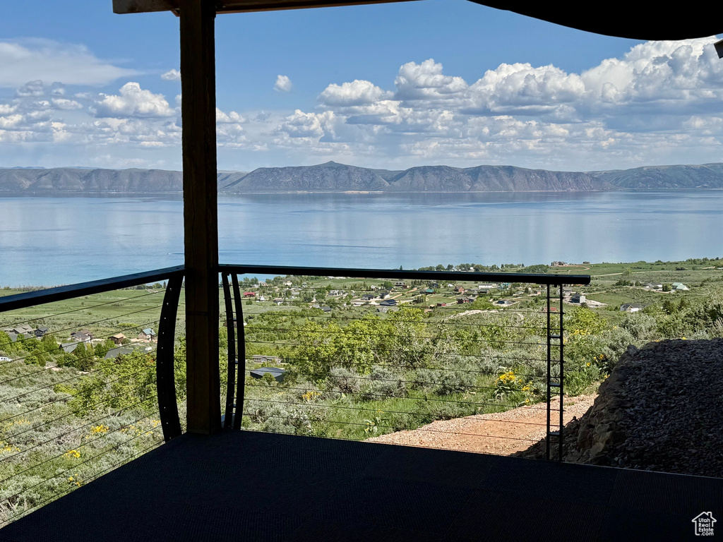 Water view featuring a mountain backdrop