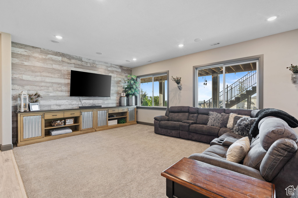 Living room featuring recessed lighting and baseboards