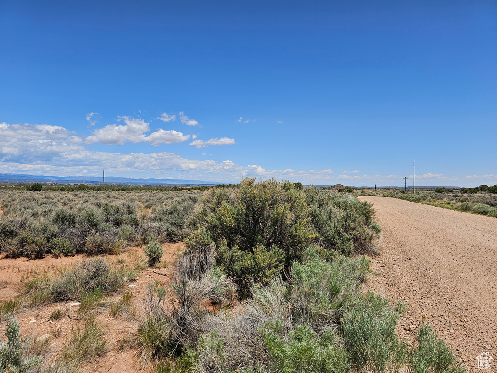 View of dirt / gravel road with a view of rural / pastoral area