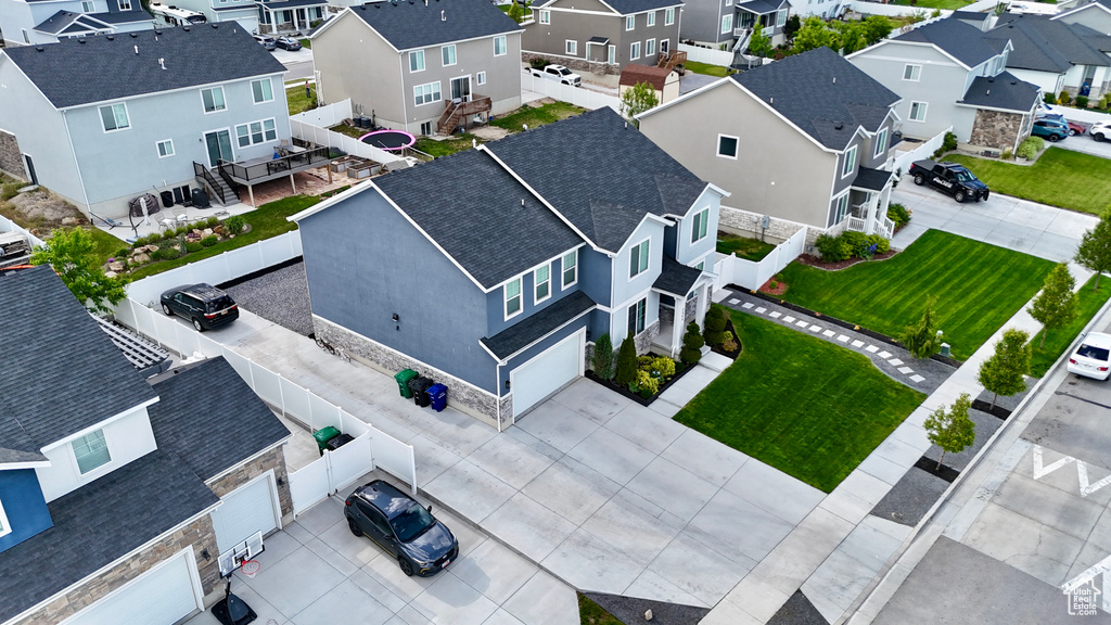 Aerial view of residential area